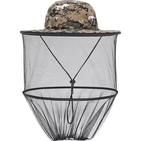 Gorro con mosquitera - Gorra protectora - Protección para actividades al aire libre - Diseño de malla fina - Circunferencia de la cabeza: 55-58 cm - Verde (1/5)