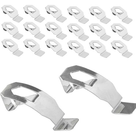 Lot de 18 pinces pour cadre photo, crochets muraux, fixation sans perçage, ressorts, accessoires de suspension pour cadres et œuvres d'art, plaque de fixation arrière. (1/5)