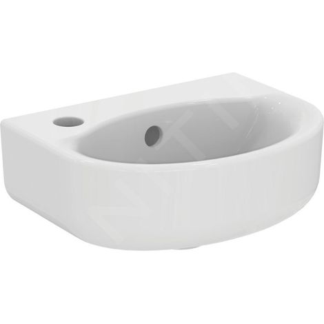 Ideal Standard Connect - Lavabo 350x260 mm, 1 ouverture pour mitigeur à gauche, avec Ideal Plus, blanc E7912MA (1/4)