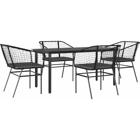Maison Exclusive - Juego de comedor jardín 5 piezas cojines ratán (1/5)