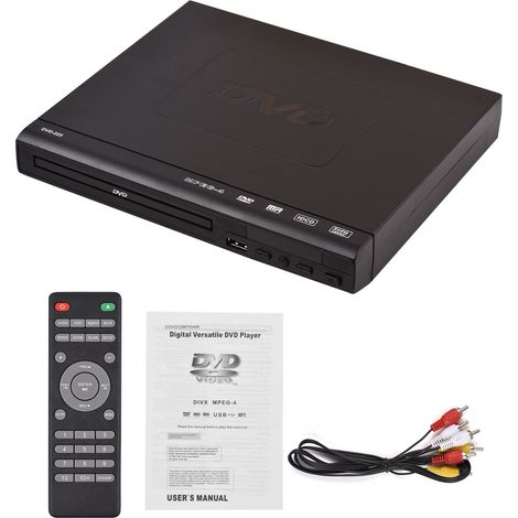 Lecteur DVD-225 pour la maison, lecteur de DVD et CD, lecteur multimédia numérique avec sortie AV et télécommande (1/5)