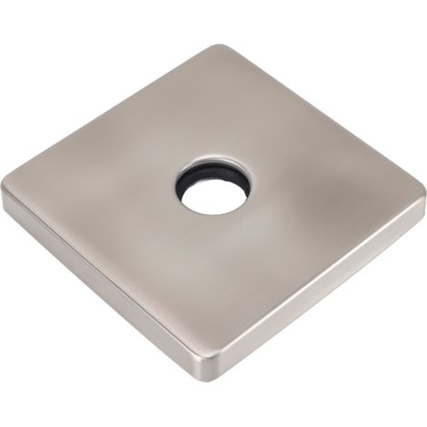 Cache-bras de douche carré de 10 cm (4 pouces) en acier inoxydable 304 brossé pour robinet de baignoire ou bras de douche fixe (1/5)