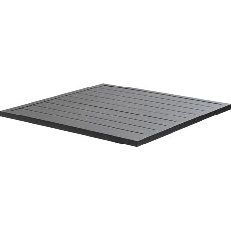 Plateau de table carré en aluminium gris 60x60cm (1/5)