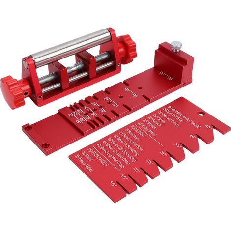 Stechbeitel-Schärfvorrichtung mit präziser Positionierung aus Aluminiumlegierung, inklusive Winkelhalterung und Messgerät. (1/5)