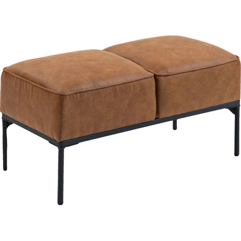 Taburete de diseño moderno para el hogar, estructura de metal resistente, color marrón. (1/5)