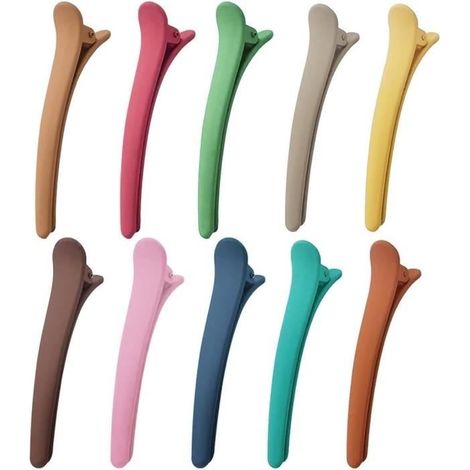 10 pièces pinces à cheveux Crocodile pinces à bec de canard multicolores pinces à cheveux de Salon pinces à cheveux en plastique (1/4)
