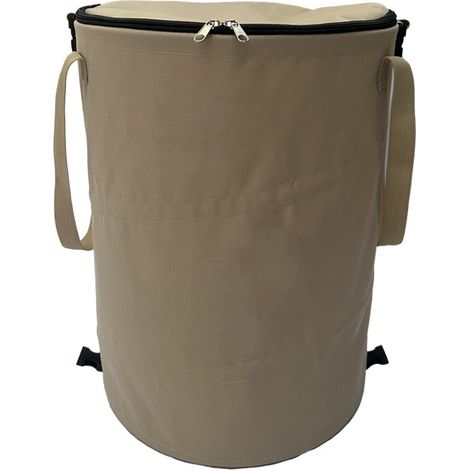 Cubo de basura plegable portátil para exteriores, papelera portátil para camping, bolsa para residuos de jardín para guardar juguetes y ropa (Café)