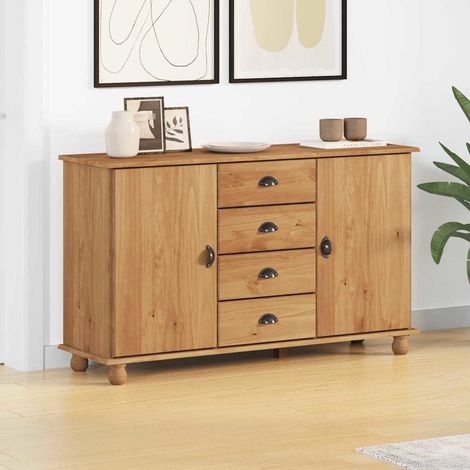 Sideboard ASKIM 133,5 x 40 x 79 cm Massivholz Kiefer