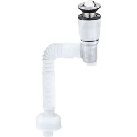 1. Conjunto de desagüe flexible, sifón retráctil de acero inoxidable, manguera ajustable de 420-940 mm, para fregadero de cocina y baño. (1/5)