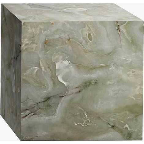 JASMIA Table basse carré en marbre d'ingénierie vert (1/4)