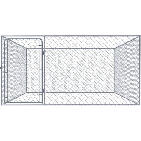Maison Exclusive - Perrera de exterior de acero galvanizado 2x2x1