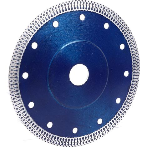 Lame de scie circulaire diamantée 150 mm de diamètre pour meuleuse d'angle, idéale pour le rainurage, le meulage et la découpe du béton, du granit et de la pierre. Clip de fixation inclus (bleu). (1/5)