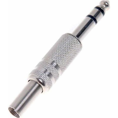 - 5pcs Jack Prise Jack 6,35mm Male à Souder Stéréo Fiche Male Connecteur Soudure 100% métal, (1/4)