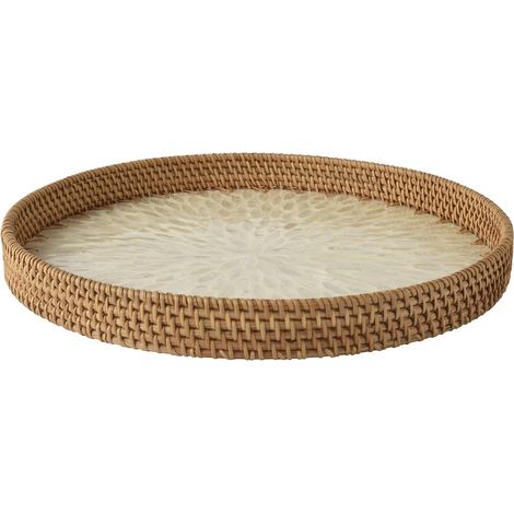 Kaemingk Tablett rund Ø 38 cm H: 4 cm - Rattan (1/2)