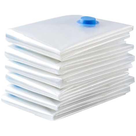 6 Pièces 70x50cm Sac de Compression Housse Aspirable Rangement Réutilisables pour Matelas, Tente, Couettes, Literie, Oreillers