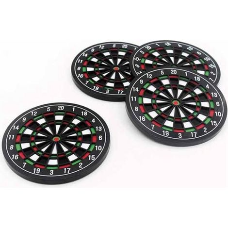 Dart-Board Lot de 4Dessous de Verre Uniques pour la Maison, la Cuisine, le Bureau, la FêTe de Mariage, Tapis à BièRe AntidéRapant (1/4)