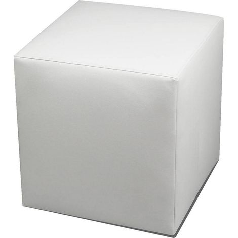 Dmora - Pouf Acerbo, Mehrzwecksessel, Sitzsack, Hockerhocker, Made in Italy, 40x40 h42 cm, Weiß