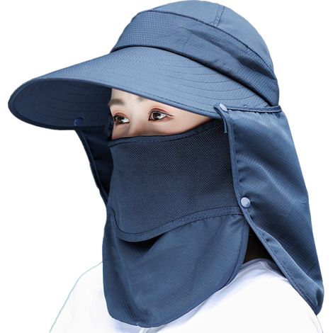 1 Chapeau de soleil, protection UPF50, bords larges, rabat amovible, pêche randonnée jardinage