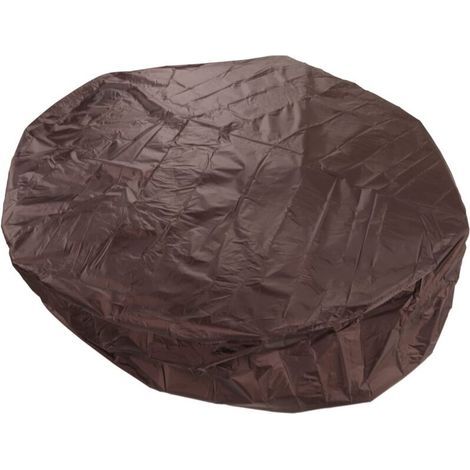 Hot tub cover, Garden protective cover for hot tubs, Spa bath cover, Round foldable outdoor spa cover (Brown) (1/4)
