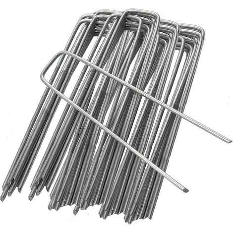 Piquets de Fixation pour Jardin Épingles de Jardin Agrafes de Sol pour sécuriser des Tissus Anti Mauvaises Herbes, Molleton, imperméables, Tissus de Paysage (30 pièce) (1/5)