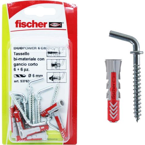 Fischer Dübel Duopower 6 mit kurzem Haken 6x30 mm - 6 Stück