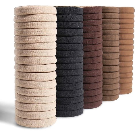 Élastique À Cheveux - Coton Sans Couture - Pour Queue De Cheval Et Tresses - 100 Pièces (1/5)