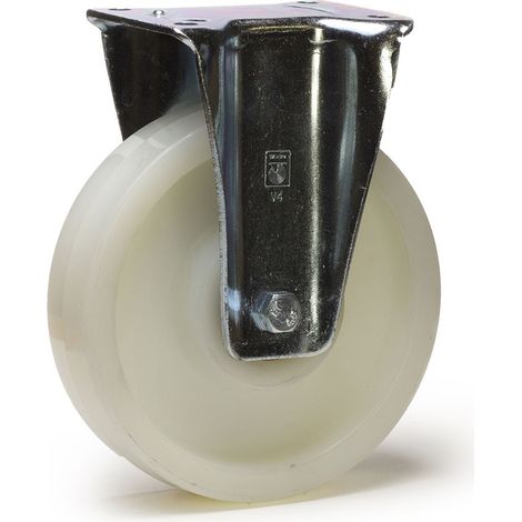 Roulette fixe diamètre 200 mm roue polyamide 6 blanc renforcée - 1000 Kg (1/2)