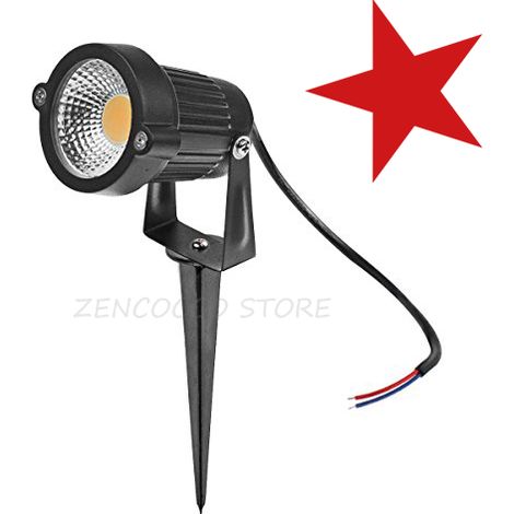 5W Lampada da Giardino Faretto COB LED 500lm con Picchetto IP65  verde