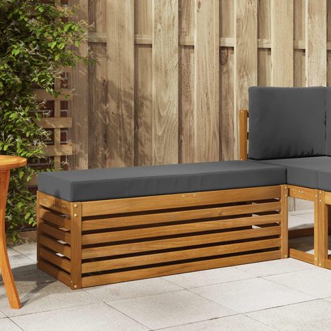 vidaXL Panca Sgabello Naturale e Antracite 115 x 43 x 37 cm