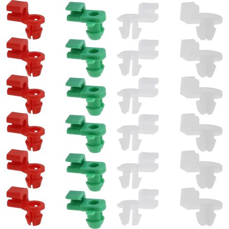 Juego de 24 clips para varillas de cerradura de puertas de coche: clips para varillas de cerradura izquierda y derecha, clip de plástico para varilla de manija de portón trasero, clips de fijación uni (1/5)