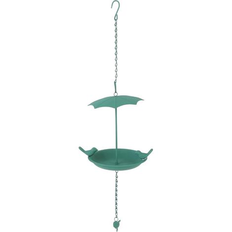 Comedero para pájaros tipo casita - Comedero colgante - Decoración de jardín - Gran capacidad - 22 x 22 x 6 cm - Verde
