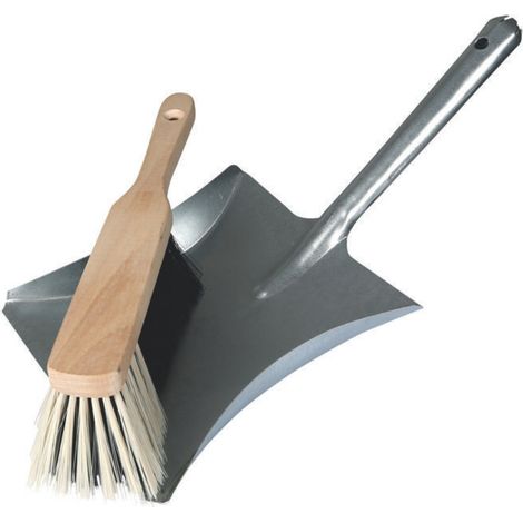 Toolland Kehrgarnitur mit Aufhängeöse, Kehrblech und Handfeger, Metallschaufel 21 x 40 cm, Holz-Handfeger mit weichen Borsten 6 cm, Bodenreinigung, Werkstattzubehör, Reinigungshelfer, 432 g
