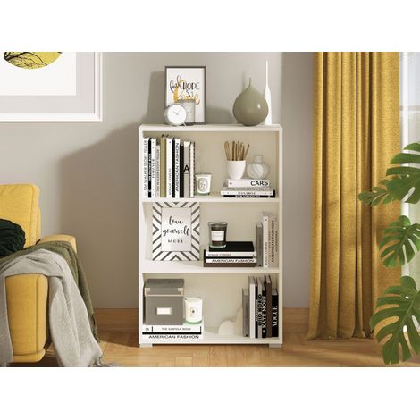 Libreria Moiano, Biblioteca 2 Ripiani, Installazione a Terra, Sfumatura Colore Struttura Opaco, 70x24.5x107.5h cm Bianco Opaco (1/5)