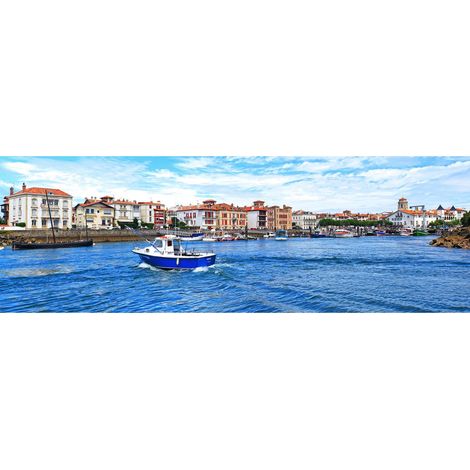Tableau sur toile entrée port Saint Jean 45x135 cm - Impression sur Toile Murale Décorative - Image imprimée en HD sur Toile - Toile sur Châssis en Bois FSC - Fabriqué en France (1/4)