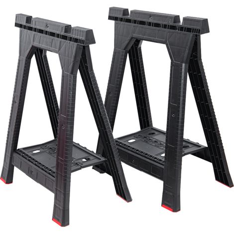 Qbrick – Tréteau de construction 2 pièces – Charge maximale 170 kg – Dimensions 582 x 62 x 782 mm – Pieds antidérapants pour stabilité (1/5)