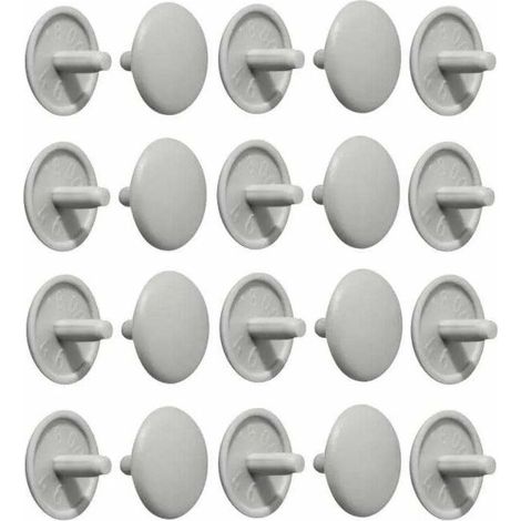– Lot de 20 cache vis en plastique gris clair – Type cruciforme pozidrive PZ2 – Pour finition soignée sur bois dur – RAL 7035 (1/2)