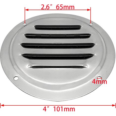 Stainless steel ventilation plate, air outlet, ship fittings and yacht accessories, 4 inch/5 inch, 5 inch - 125 mm.--DTEKGAZ