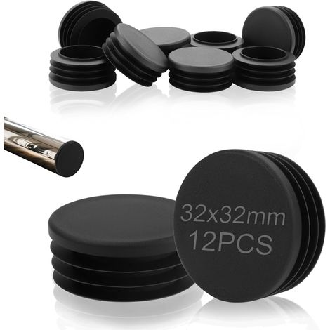 12 tacos redondos multicapa, tacos tubulares de 32 mm, adecuados para patas de sillas, sofás, mesas, estantes y muebles metálicos. (1/5)