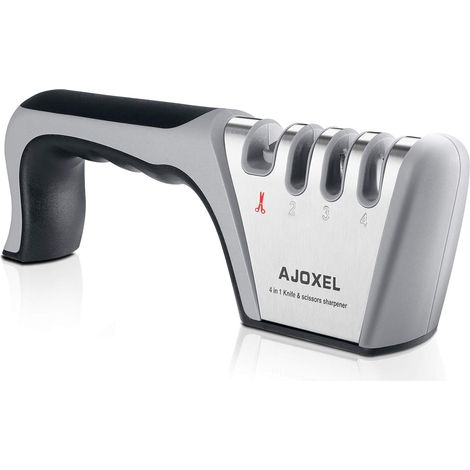 Aiguiseur Couteaux - 4-en-1 Affuteur Manuel avec Pierres Diamant Tungstène Céramique - Pour Couteaux Acier Inoxydable et Céramique - 1 Pièce