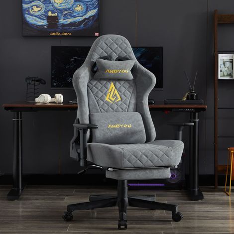 Sedia gaming, ergonomica, 70 x 70 x 131 cm, grigio (1/5)