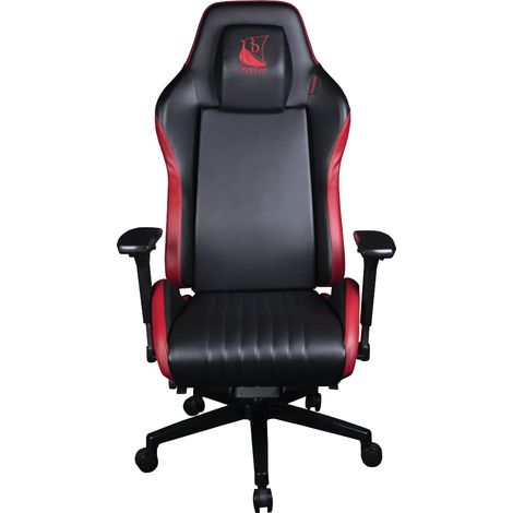Chaise de Bureau Gaming Odin - Inclinaison siège 160° - Cuir polyuréthane Lisse - Motif Viking - Noir et Rouge (1/5)