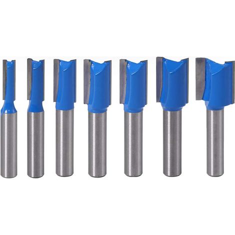 7pcs Tungsten Carbide Router Bit 6-20mm Shank 8mm Router Bits Straight Cut (1/5)