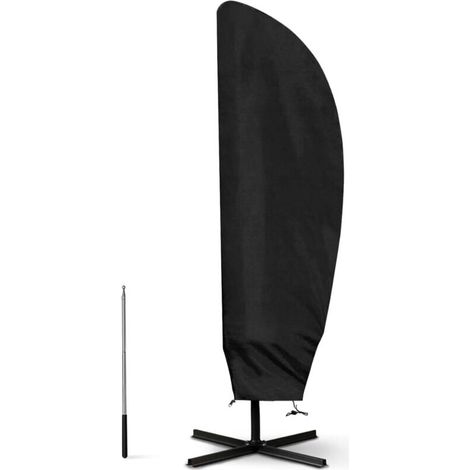 212D Oxford Sonnenschirmhülle, wasserdichte und UV-beständige Hülle für Garten-, Strand- und Balkonsonnenschirme, Schwarz - 205 cm (57 x 48 x 25 cm) (1/4)