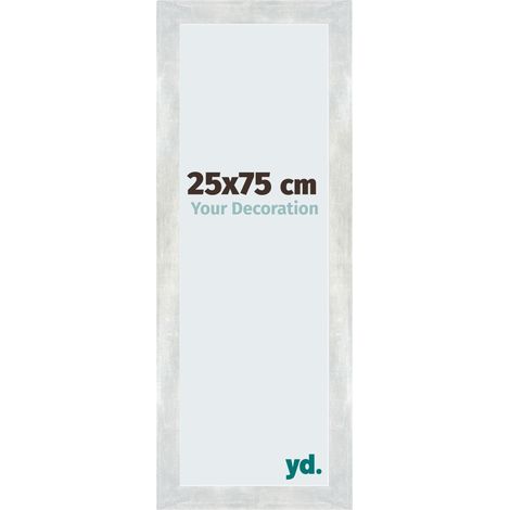 yd. - Cadre photo 25x75 - Argent Brillant Vintage - MDF - Mura