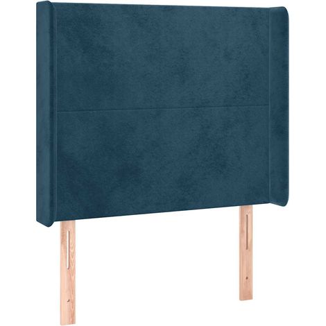 Testiera  Testata del letto ad Orecchio Blu Scuro 83x16x118/128 cm in Velluto (1/5)