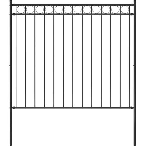 vidaXL Recinzione da giardino in acciaio 1,81x1,5 m nera