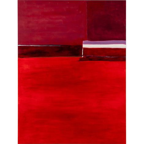 Toile abstraite rouge en acrylique - rouge grenat et blanc (1/3)