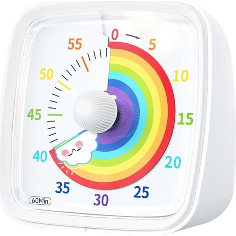 Temporizador,Temporizador de cocina,Temporizador visual,Reloj de aprendizaje,Cuenta regresiva de 60 minutos,Fabricado en plástico (1/5)