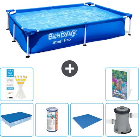 Bestway Steel Pro Rechteckig - 221x150x43 cm - 7-teilig S167