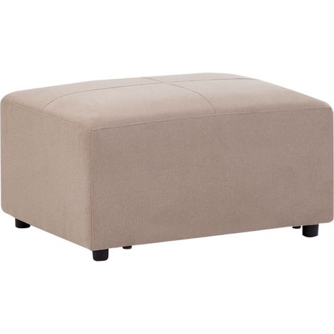 Pouf in tessuto poliestere con gambe in acciaio inox marrone grigio Kohlo